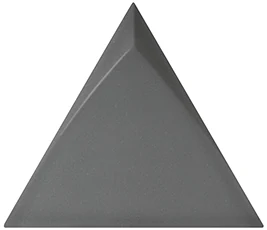 Equipe Magical 3 Tirol Dark Grey, 10,8x12,4 cm: glänzende 3D-Wandfliese in dunkelgrau mit Diagonalrelief.