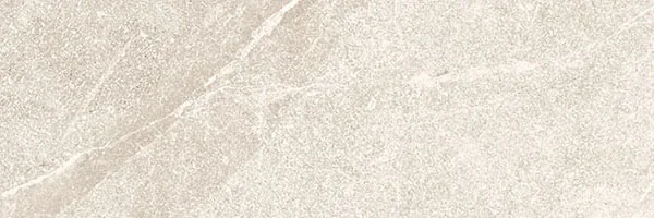 Cremeweiße Fliese 10×30 cm in Schieferoptik mit beigen Schlieren und mattem Finish