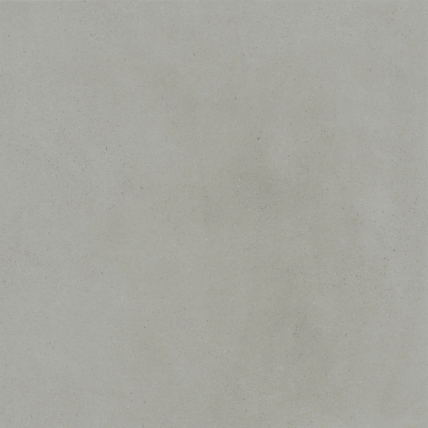 Graugrüne, salbeifarbene Betonoptik-Fliese 75x75 cm mit wolkiger, wie gespachtelt wirkender Schattierung, matt.
