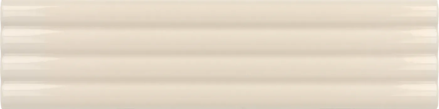 Equipe Costa Nova Onda Beige Pale Wandfliese 5x20 cm aus glasiertem Steingut, glänzend, welliges Onda-Relief, für Innenwände.
