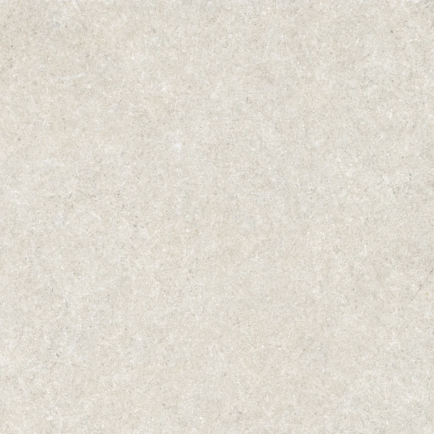 Sandbeige Steinoptik-Fliese 80x80 cm in mattem Finish, feine Körnung mit hellen Einsprengseln über die gesamte Fläche.