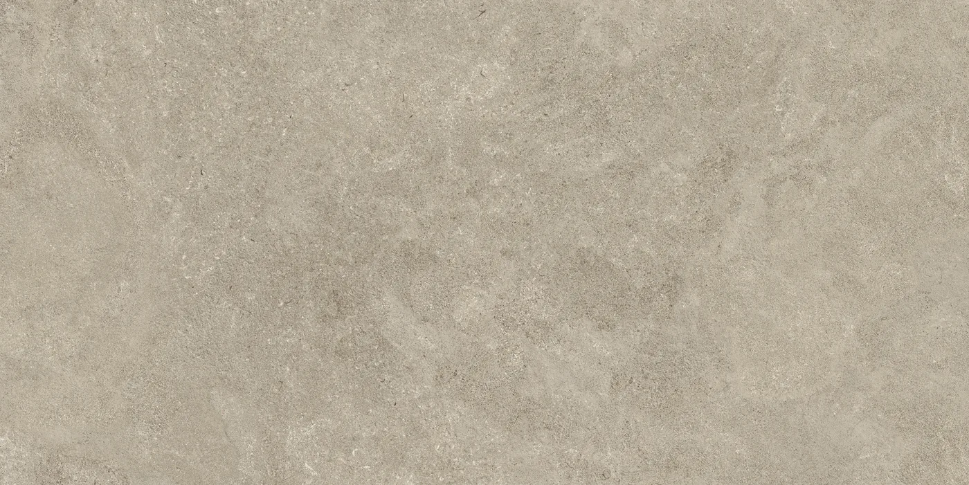 Boost Icor Oyster von Atlas Concorde: zart graugruener Feinsteinzeug in matter Steinoptik, 60 x 120 cm