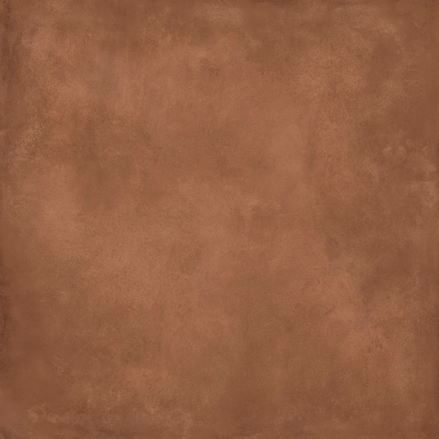 Rotbraune Fliese in Cotto-Optik, 120×120 cm, matt, mit wolkig-erdiger Tonstruktur über die ganze Fläche