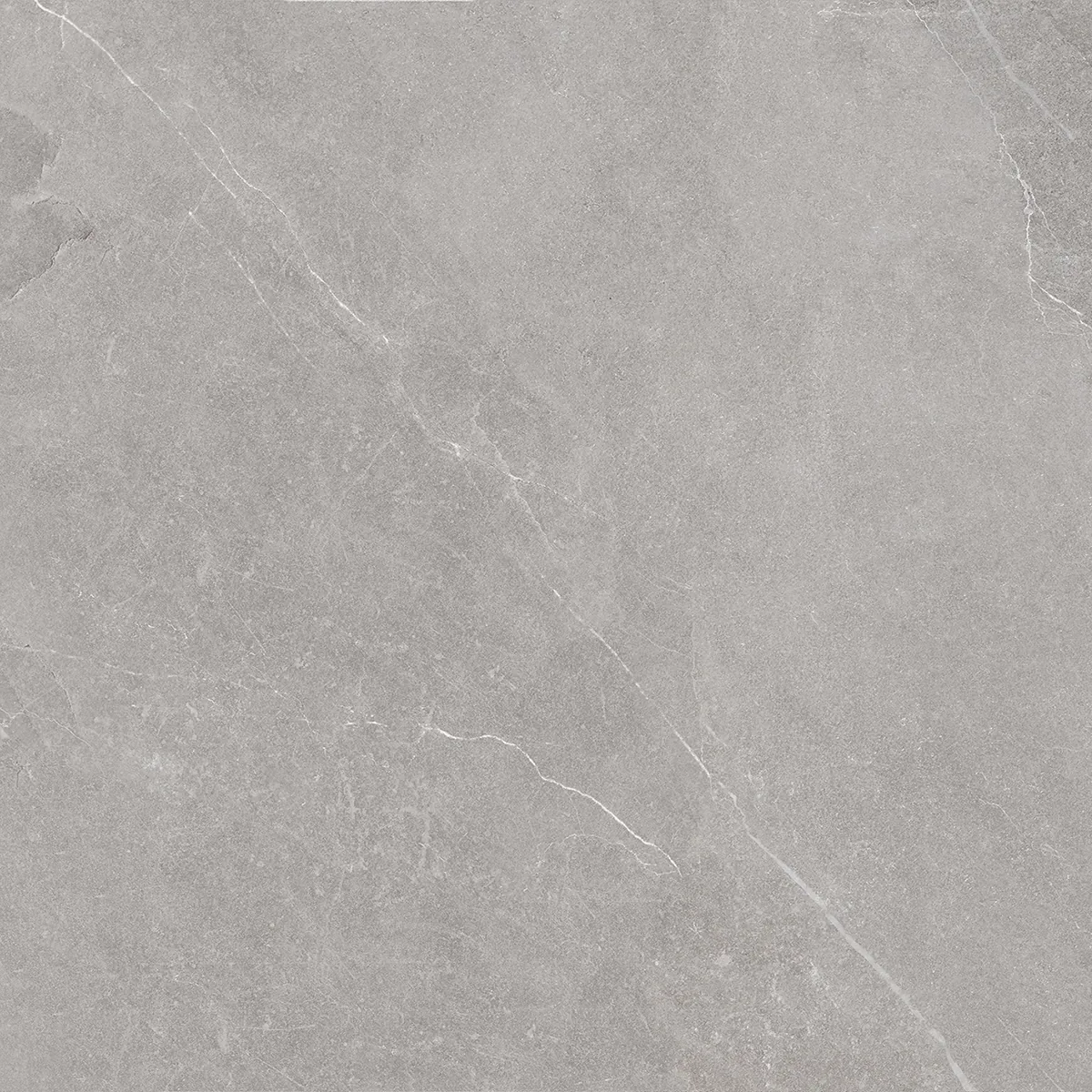 African Slate Greige: Feinsteinzeugfliese 60×60 cm in mittlerem Grau mit leicht warmem Unterton, matte Schieferoberfläche