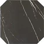 Equipe Octagon Wand- und Bodenfliese Marmol Negro, achteckige Fliese in schwarzer Marmoroptik mit weißer Aderung, 20x20 cm