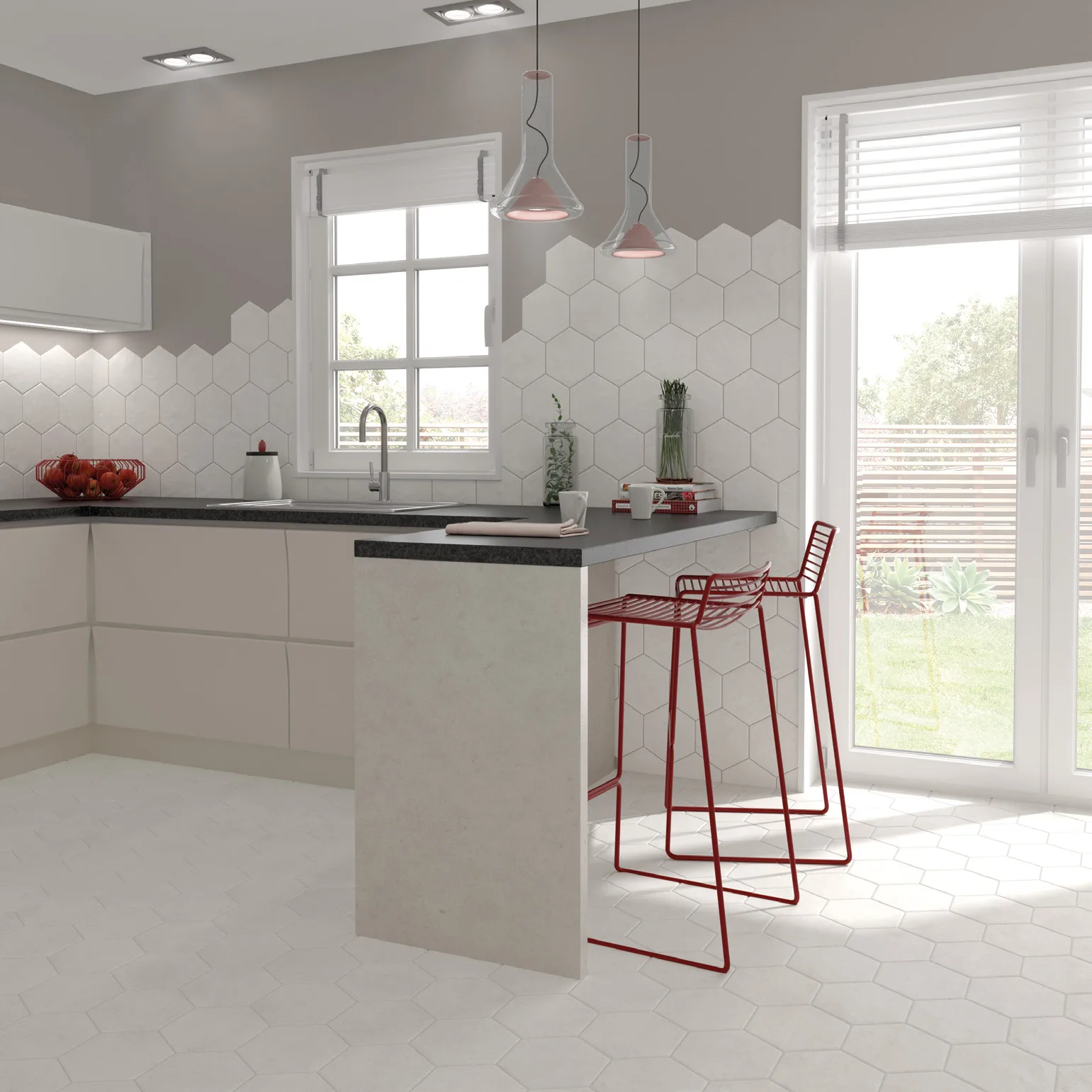 Equipe Hexatile Cement White Matt - 17,5x20 cm R10 B | 8 mm