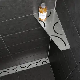 Schlüter Shelf Duschablage Curve Edelstahl gebürstet - 21x21 cm | Dreieckig