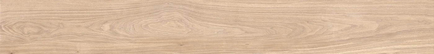 Cremebeige Holzoptik-Fliese 22,5x180 cm als breite lange Diele mit heller, ruhiger Längsmaserung.