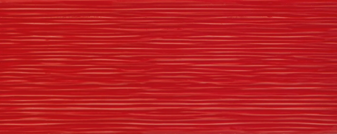 Marazzi Cloud Struttura 3D Breeze Ruby 20x50 cm, rote Wandfliese mit waagerechtem Rillenrelief