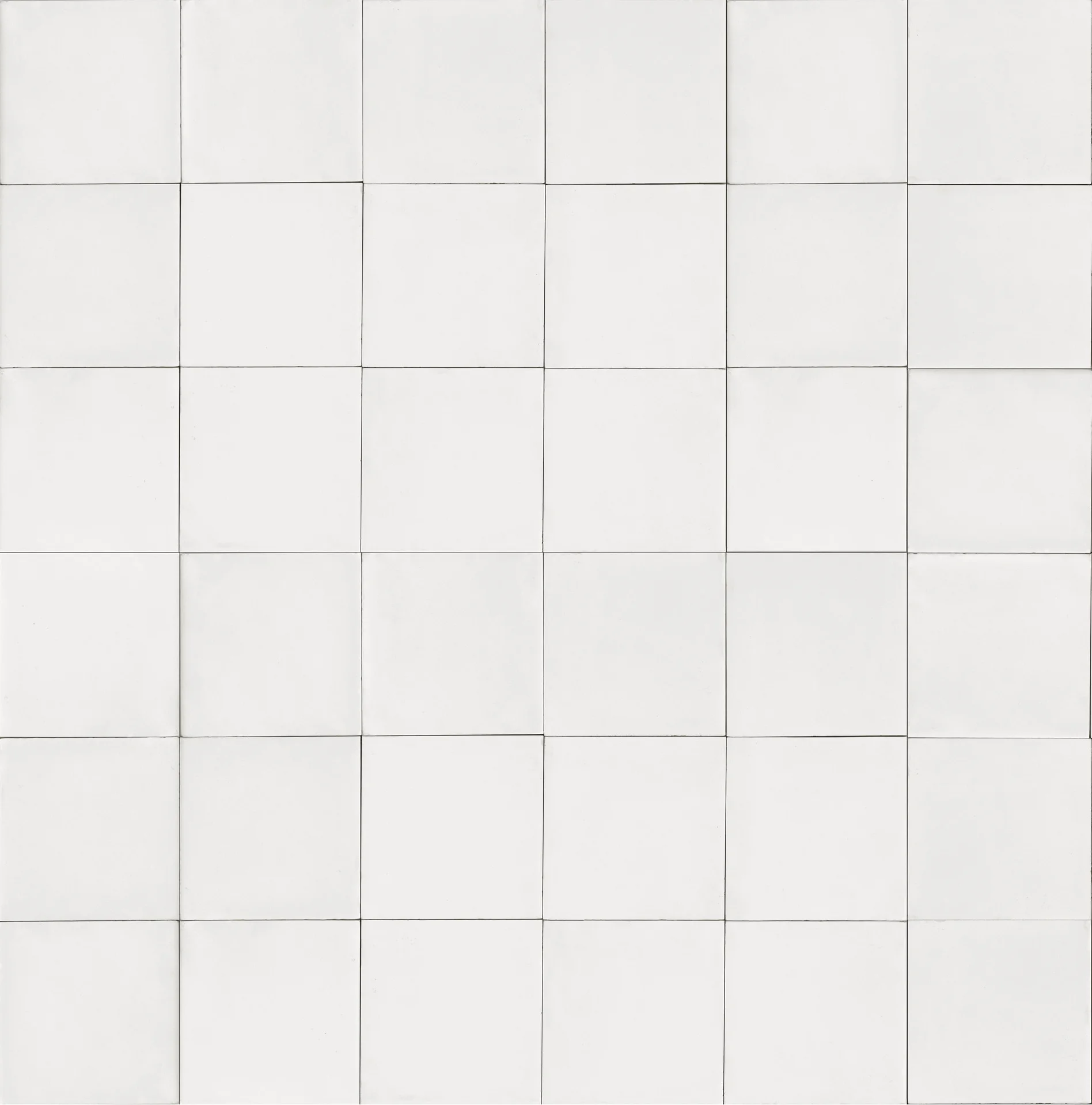 Quadrat-Fliese 20x20 cm in cremig-weißem Bianco-Ton, matt veredelt, mit handwerklicher Cotto-Anmutung.