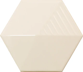 Equipe Magical 3 Umbrella Cream, 12,4x10,7 cm: glänzende 3D-Wandfliese in creme mit Fächerrelief.