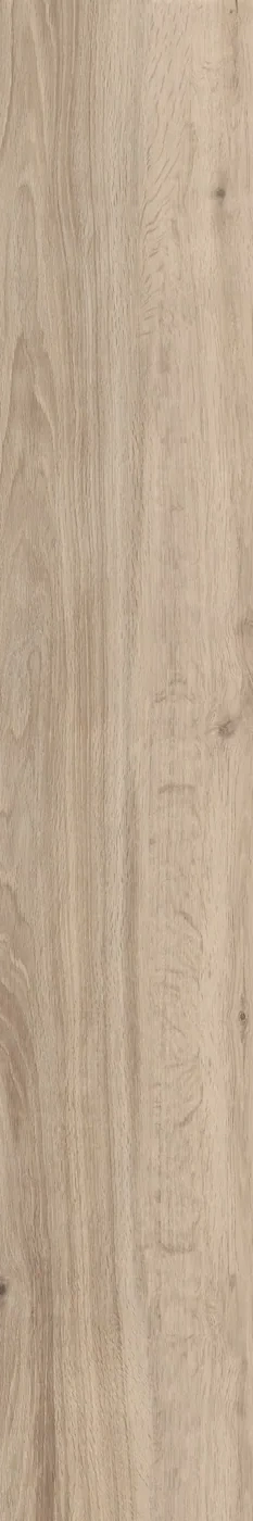 Helle, naturfarbene Holzoptik-Fliese 20x120 cm mit ruhiger Längsmaserung und wenigen kleinen Ästen.