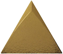 Equipe Magical 3 Tirol Metallic, 10,8x12,4 cm: glänzende 3D-Wandfliese in metallic-gold mit Diagonalrelief.