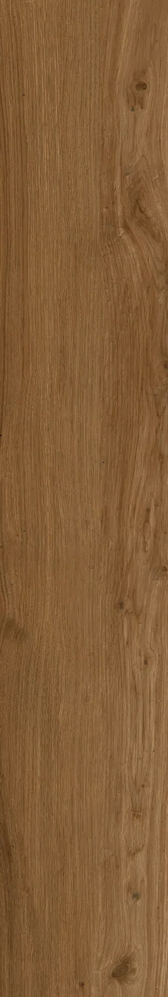 Fliese in Holzoptik Walnut 14,5x90 cm, dunkelbraune Eiche mit ruhiger Maserung und vereinzelten Ästen