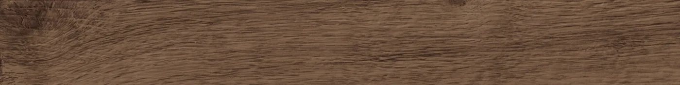 Dunkelbraune Diele in Holzoptik 15×120 cm, matt, mit ausgeprägter grauer Längsmaserung und Ästen.