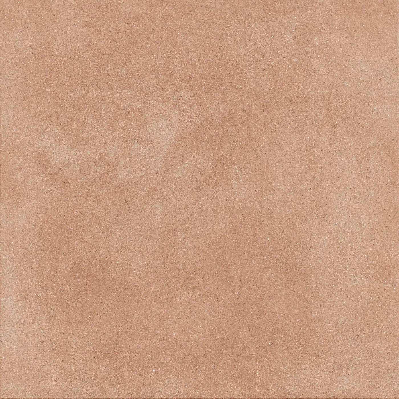 Terrakottafarbene Betonoptik-Fliese 75x75 cm mit wolkiger, wie gespachtelt wirkender Schattierung auf der Fläche, matt.