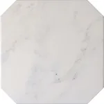 Equipe Octagon Wand- und Bodenfliese Marmol Blanco, achteckige Fliese in weißer Marmoroptik mit grauer Aderung, 20x20 cm