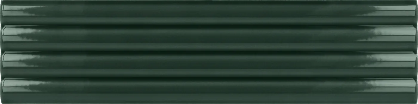 Equipe Costa Nova Onda Laurel Green Wandfliese 5x20 cm aus Steingut, glänzend, welliges Onda-Relief, Innenwand.