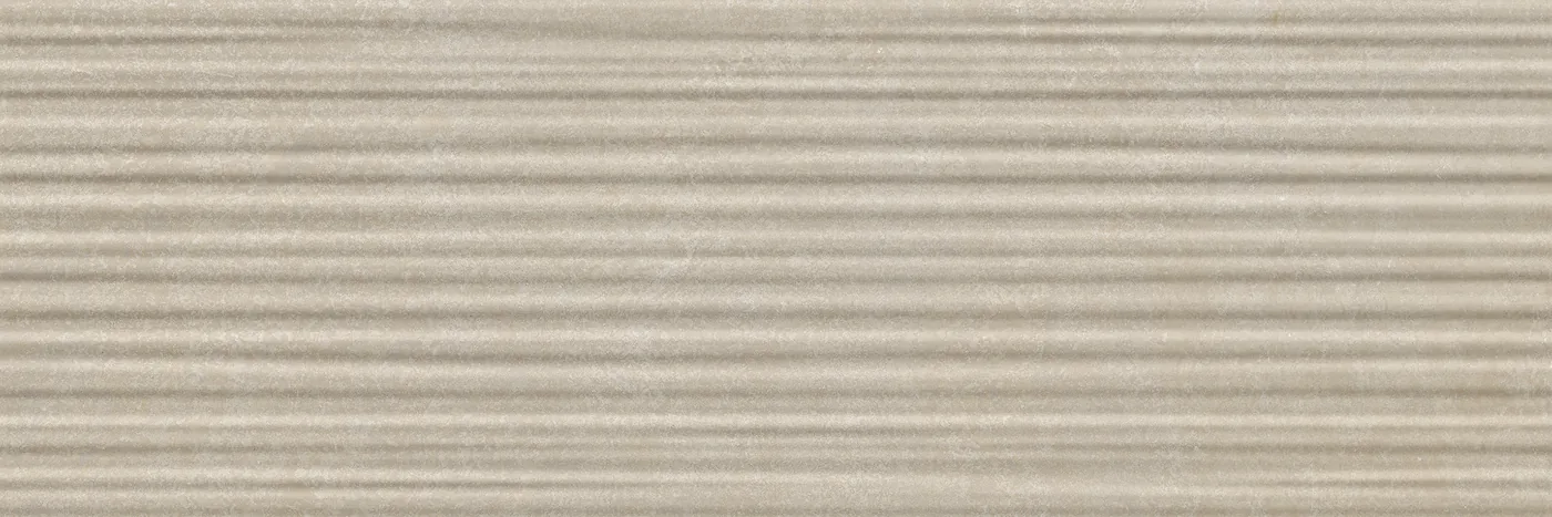 Wandfliese Marazzi Room Wall 3D Blaze Taupe 20x60 cm mit waagerechten Rillen, Steingut