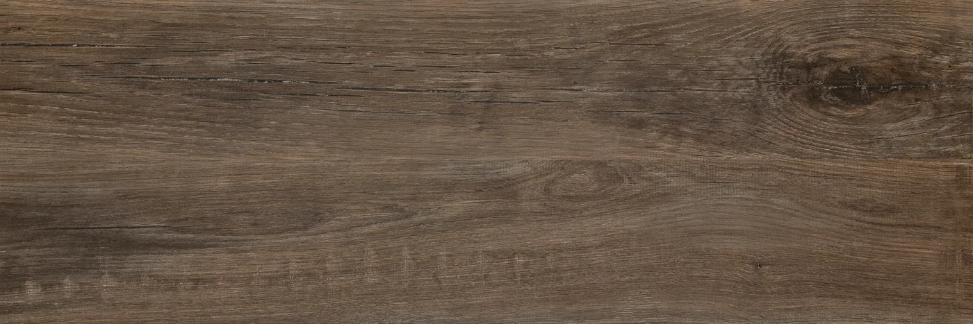 Marazzi Treverkmade20 Cognac: Terrassenplatte 40x120 cm in Holzoptik, dunkelbraune Diele mit Astloch, 20 mm stark