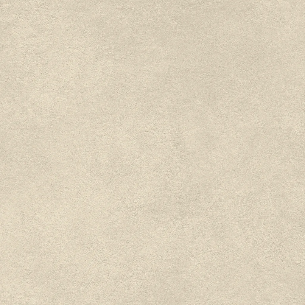 Sandbeige Fliese in Betonoptik, 60×60 cm, mit grober, griffiger Oberflächenstruktur.