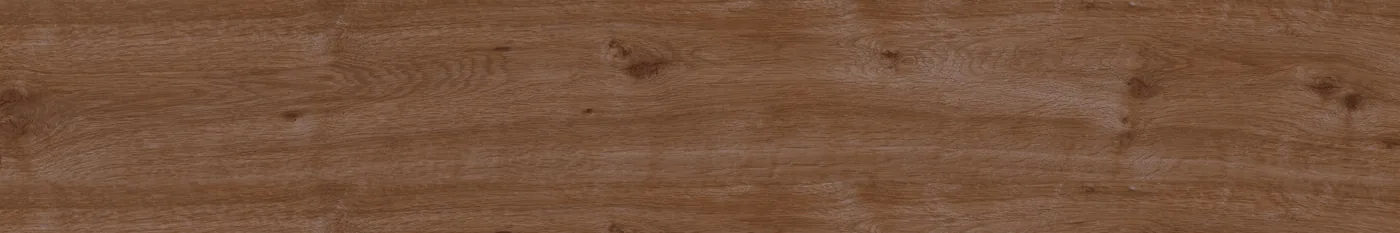 Rotbraune Diele in Holzoptik 20×120 cm, matt, mit kräftiger Längsmaserung und dunklen Farbnuancen.