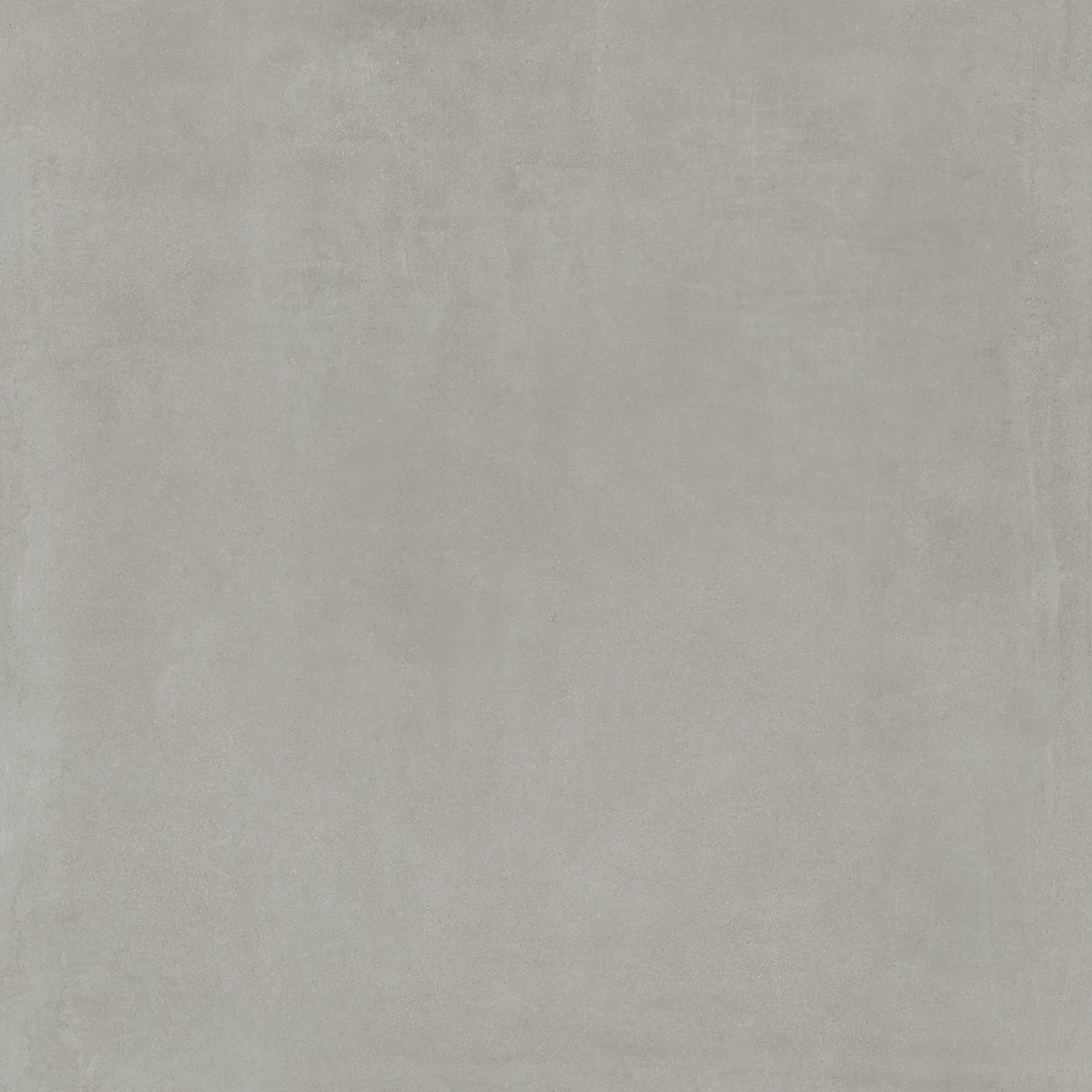 Mittelgraue Betonoptik-Fliese 120x120 cm mit wolkiger, gespachtelt wirkender Schattierung, Oberfläche ohne Glanz.