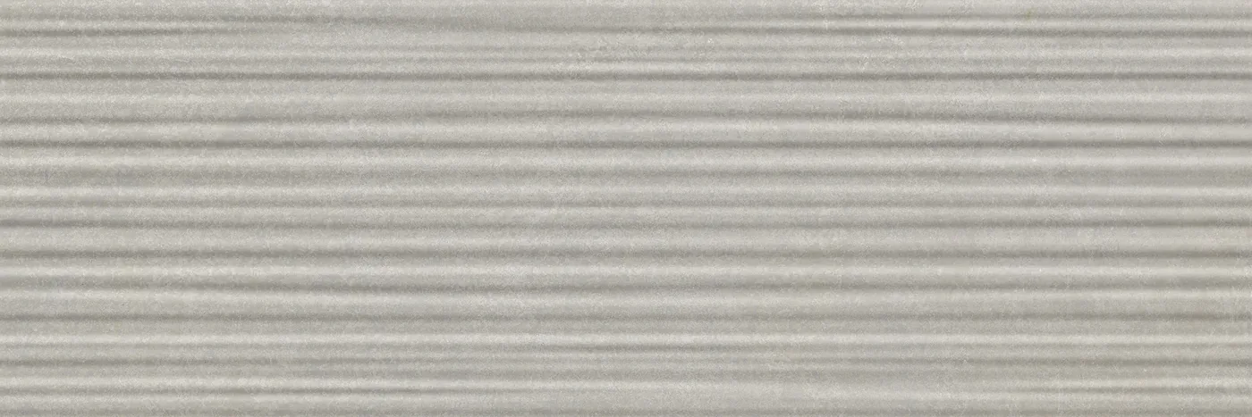 Wandfliese Marazzi Room Wall 3D Blaze Grigio 20x60 cm mit waagerechten Rillen, Steingut