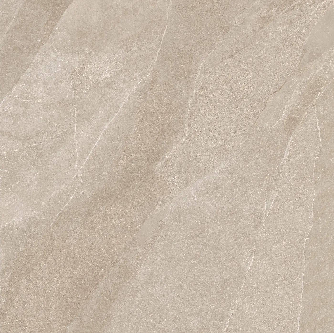 Beigebraune Fliese 120×120 cm in Schieferoptik mit hellen Adern und mattem Finish