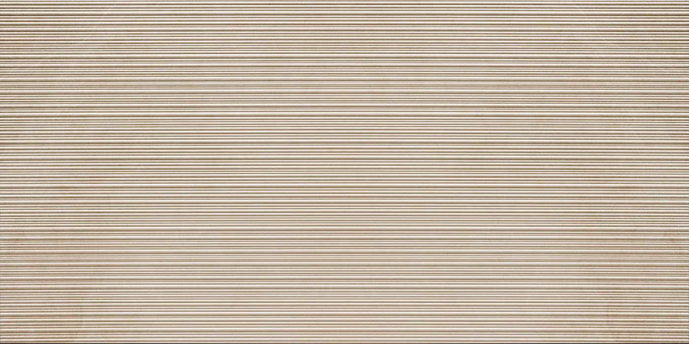Beigebraune Fliese 60×120 cm in Schieferoptik mit feinen waagerechten Rillen über die ganze Fläche, matt