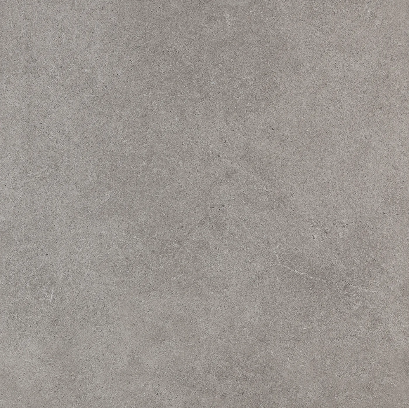 Mittelgraue Feinsteinzeug-Terrassenplatte 60×60 cm in Sandsteinoptik, 20 mm stark, mit feiner Körnung und zarter heller Ader.