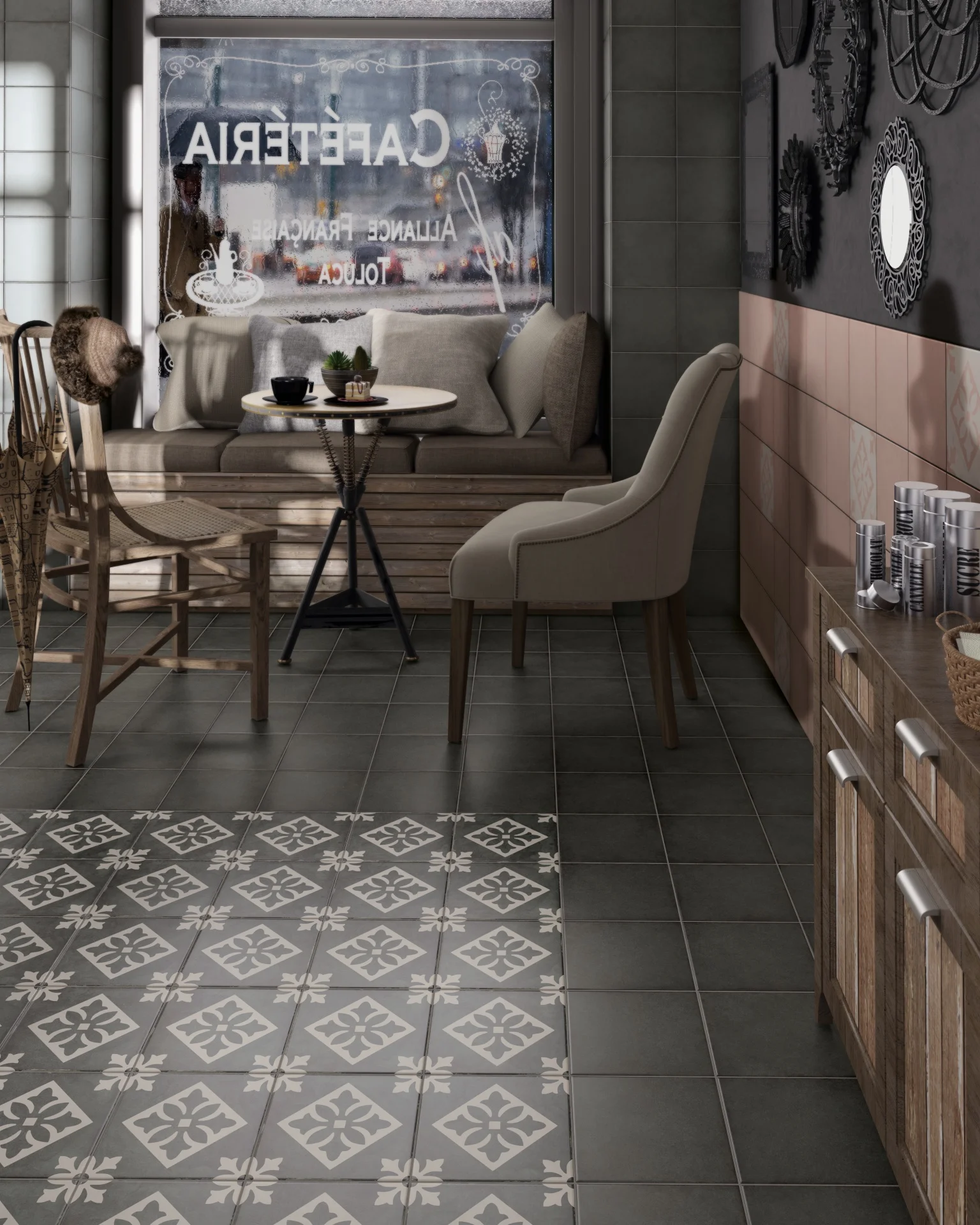 Equipe Art Nouveau Padua Black - 20x20 cm