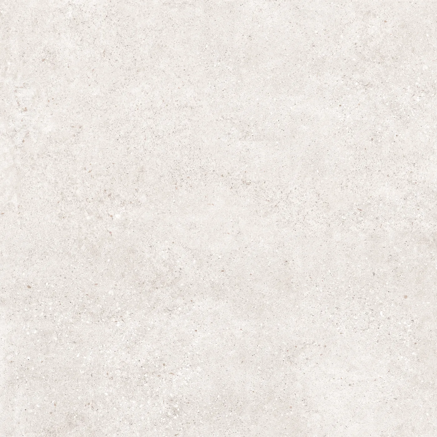 Matte Feinsteinzeugfliese 60x60 cm in Betonoptik, sehr helles Beige mit feiner, gesprenkelter Zementstruktur