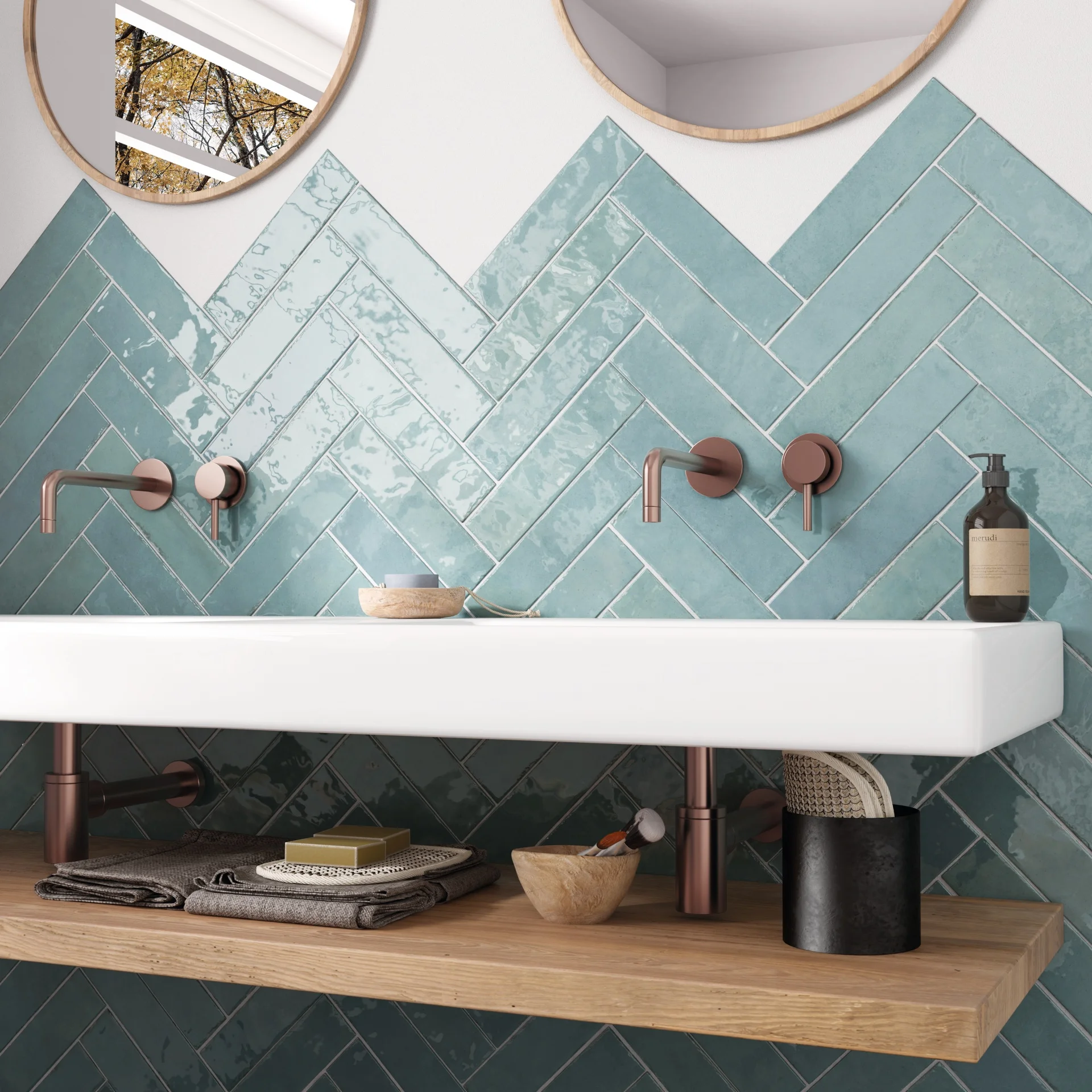 Equipe Tribeca Watercolour Glänzend - 6x24.6 cm | 8 mm