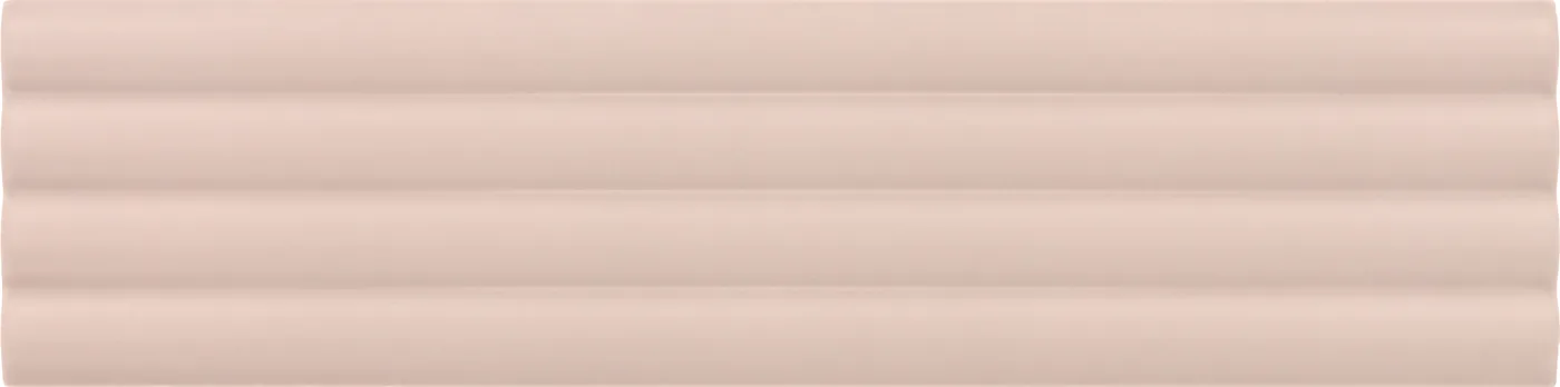 Equipe Costa Nova Onda Pink Stony Wandfliese 5x20 cm aus glasiertem Steingut, matt, welliges Onda-Relief, für Innenwände.