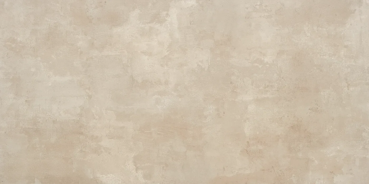 Wand- und Bodenfliese 60×120 cm mit greiger Steinoptik in warmem Taupe und feiner Struktur, matte Oberfläche.