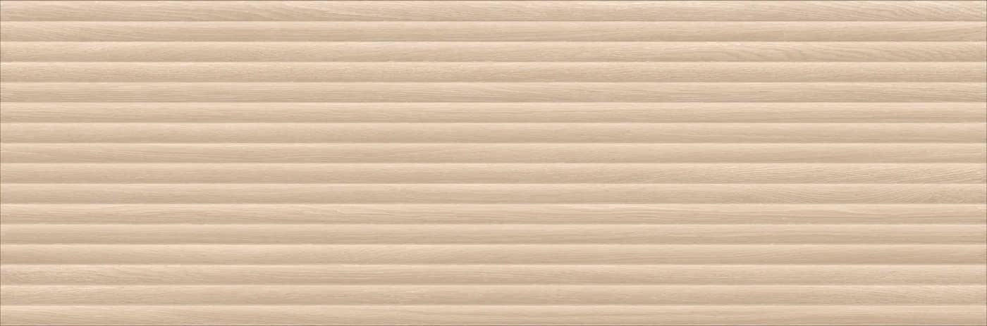 Marazzi Boiserie 3D Mod01 Rovere Chiaro 40x120 cm, Wandfliese in heller Eichenoptik mit Rundstab-Relief