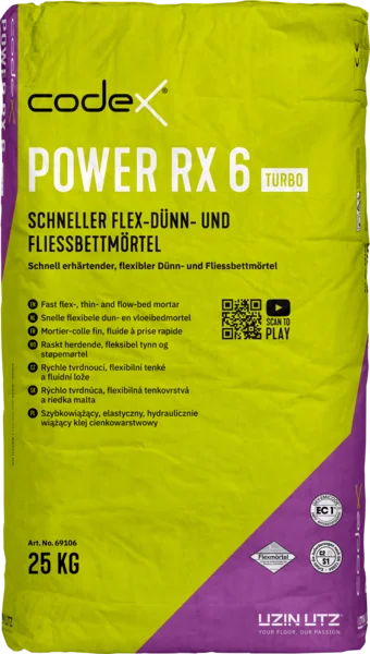 Hellgrüner 25-kg-Codex-Sack mit dunklem Produktnamen-Aufdruck — Papiersack mit dunkelgrauem Pulver innen.