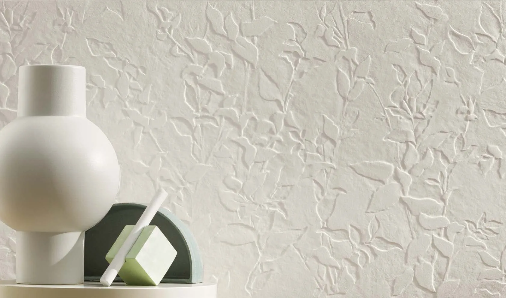 Atlas Concorde 3D Wall Plaster Plain White Matt - 50x120 cm | 8,5 mm