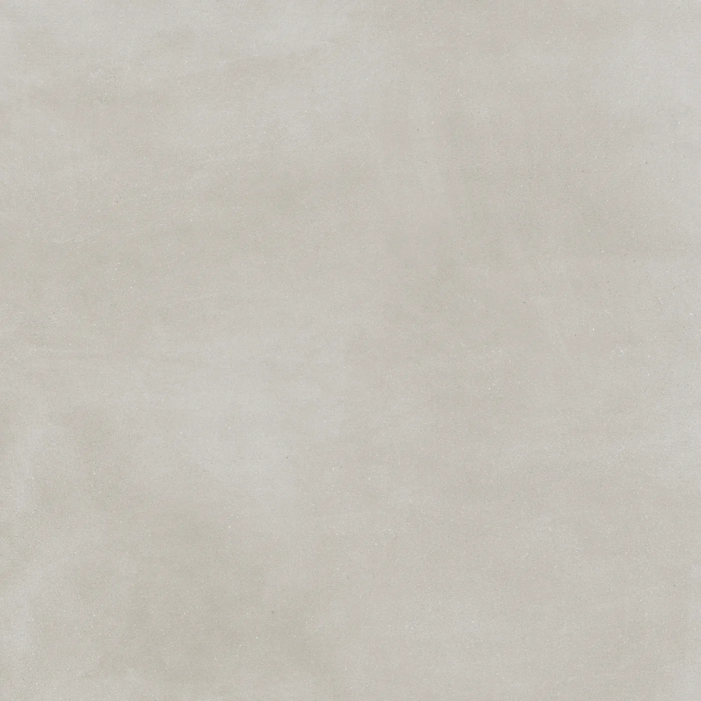 Greige, warmgraue Betonoptik-Fliese 120x120 cm mit wolkiger, wie gespachtelt wirkender Schattierung.
