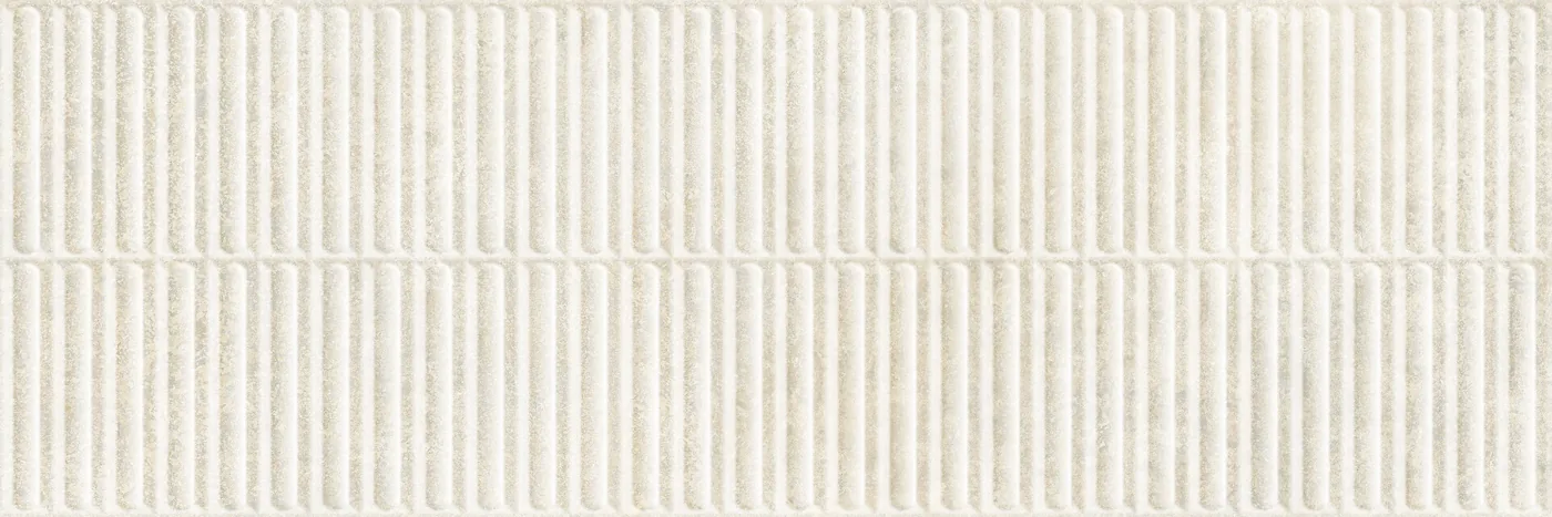 Wandfliese Marazzi Room Wall 3D Match Bianco 30x90 cm mit senkrechtem Rippenrelief