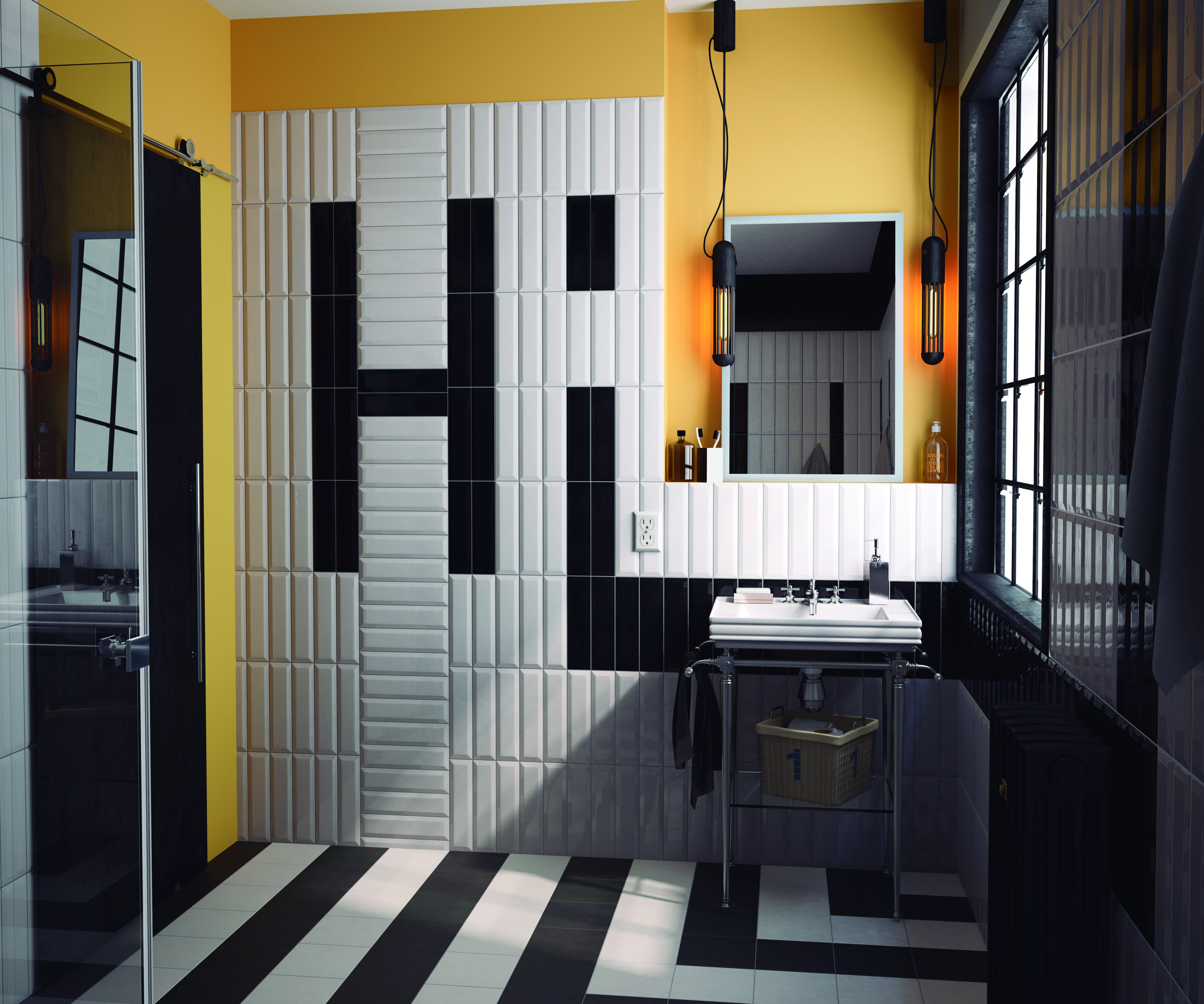 Equipe Metro Black Glänzend - 7.5x30 cm | 8 mm