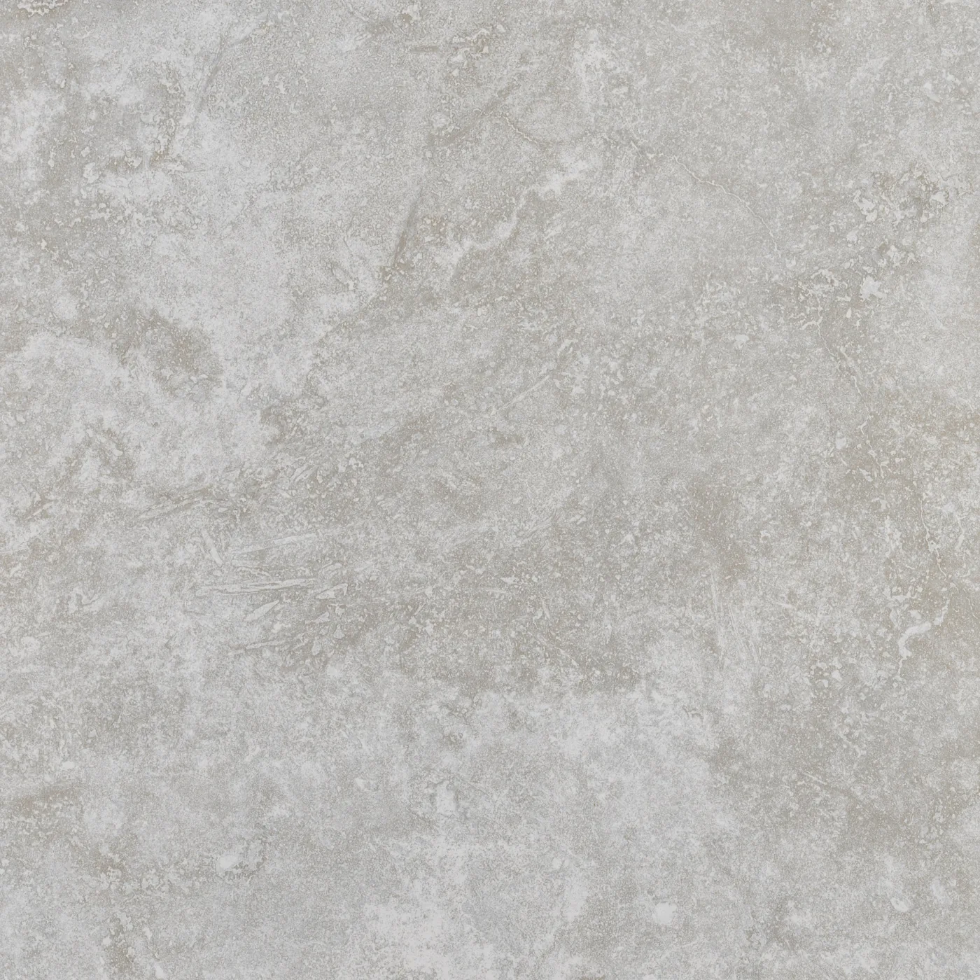 Graue Steinoptik-Fliese 100x100 cm, mattes Finish, wolkige Maserung mit hellen Sprenkeln über die Fläche.