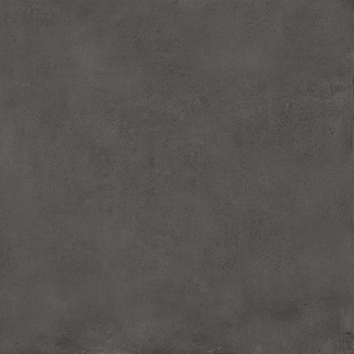 Anthrazitfarbene Bodenfliese 75×75 cm mit gleichmäßig durchgefärbter Fläche und feiner Körnung im Betonlook.