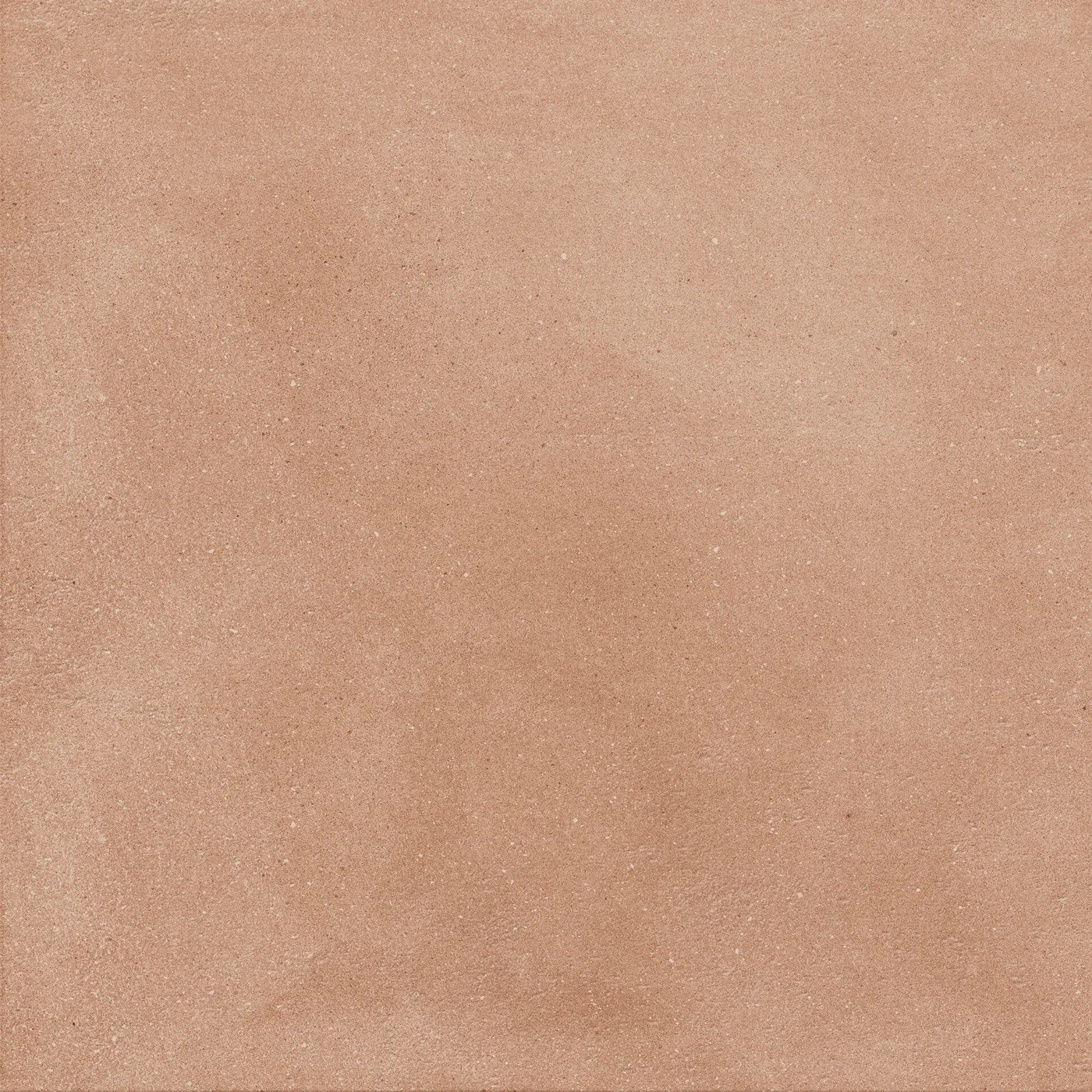 Terrakottafarbene Betonoptik-Fliese 60x60 cm mit wolkiger, wie gespachtelt wirkender Schattierung auf der Fläche, matt.