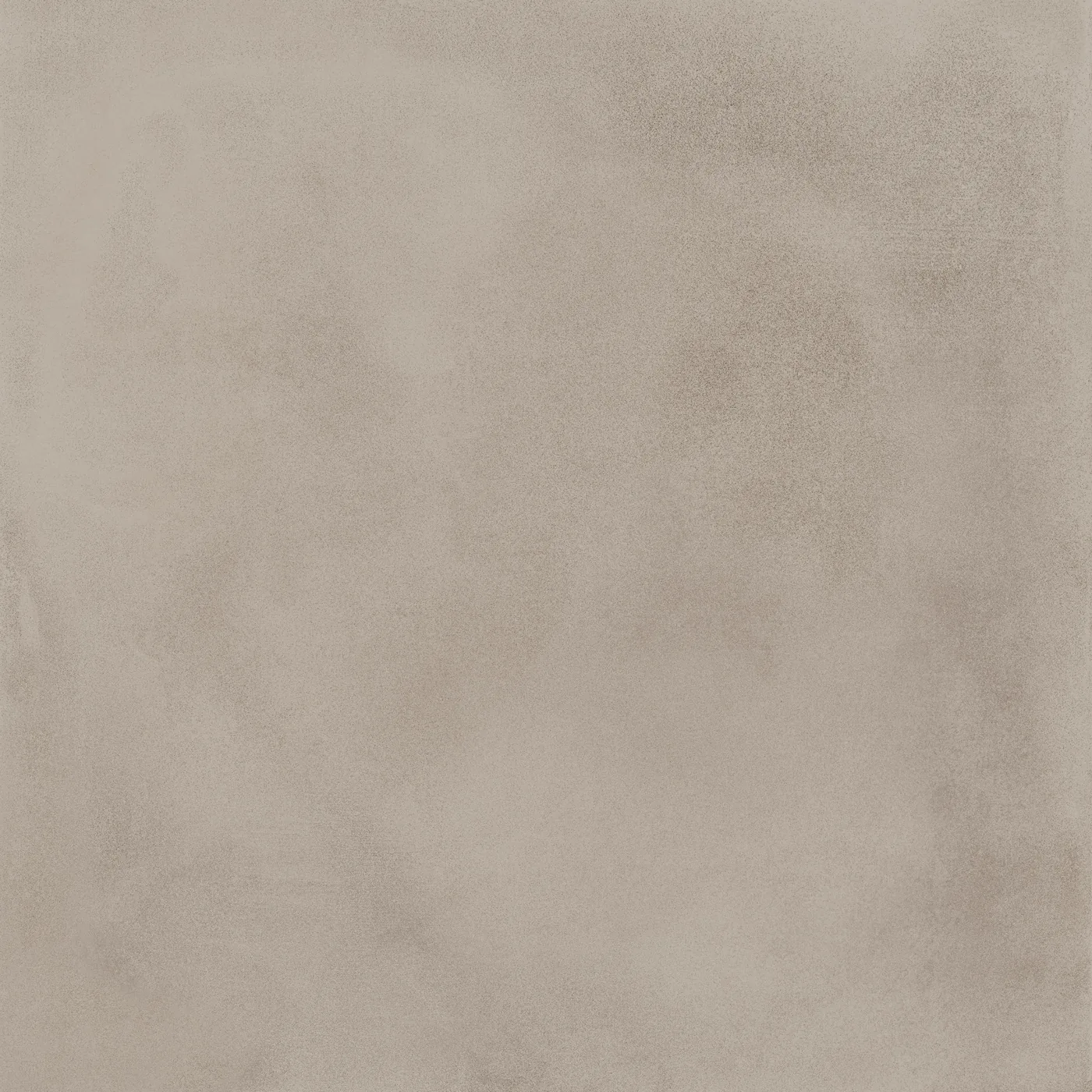 Greige Betonoptik-Fliese 60x60 cm mit weicher, rauchiger Wolkung aus helleren und dunkleren Partien, matt.