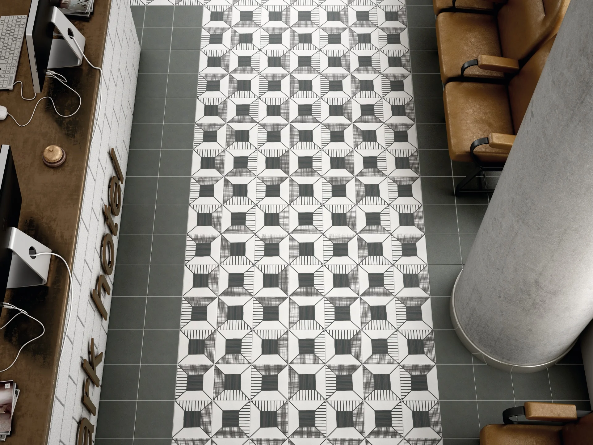 Equipe Caprice Block B&W Matt - 20x20 cm R9 B | 8.3 mm