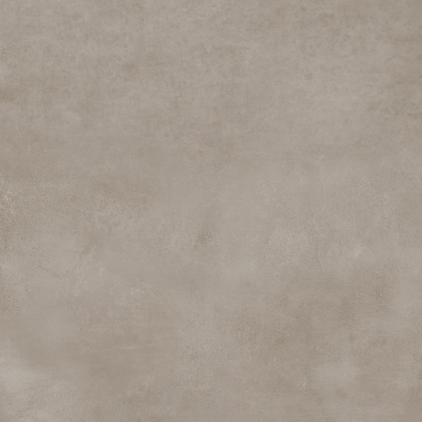 Matte Fliese in Betonoptik, 120×120 cm, in hellem Graubeige mit wolkiger Zementstruktur, frontal als ganze Platte.