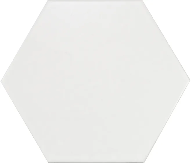 Equipe Hexatile Blanco Matt: sechseckige Boden- und Wandfliese in mattem Weiß, Feinsteinzeug, Format 17,5x20 cm.