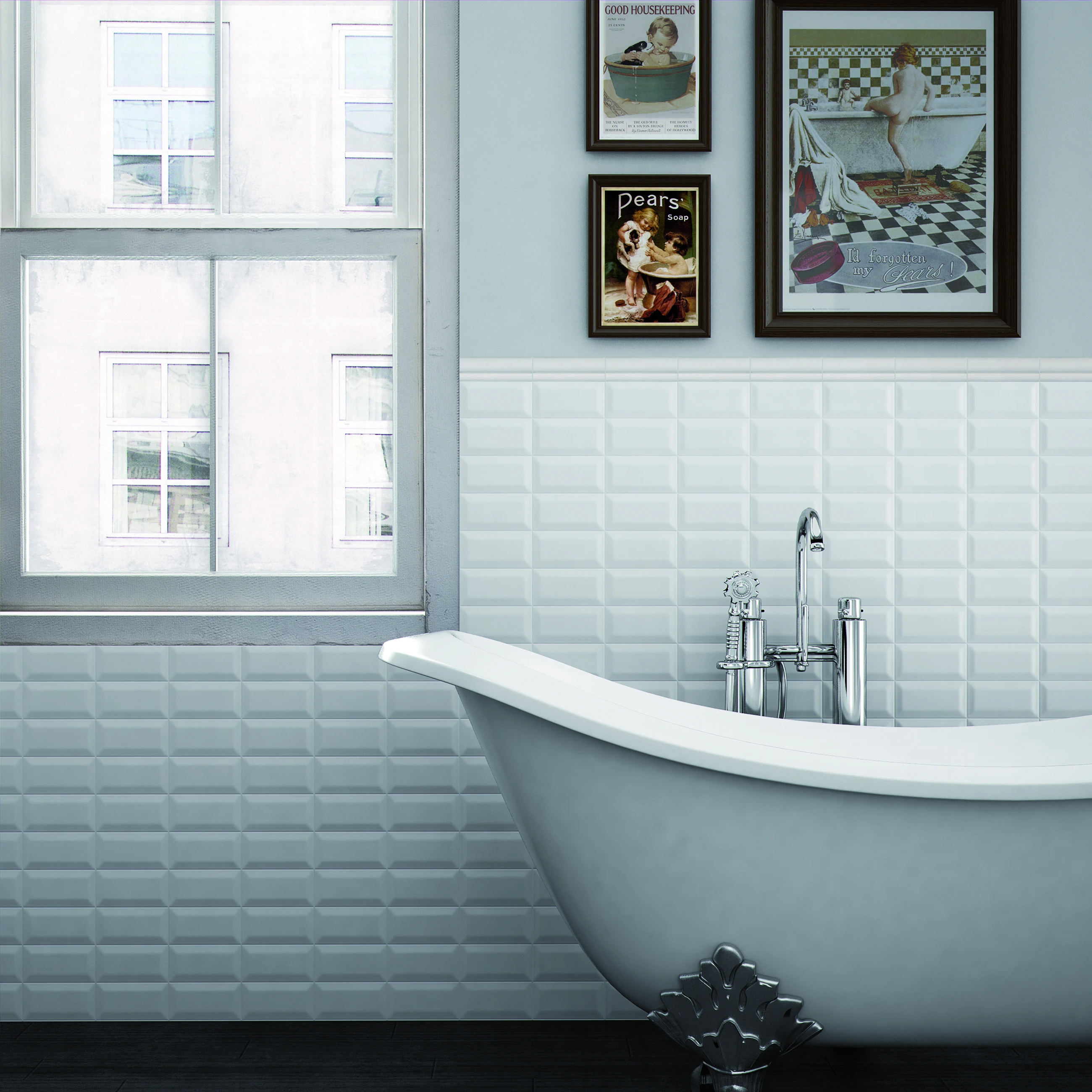 Equipe Metro Light Grey Glänzend - 7.5x15 cm | 7.5 mm